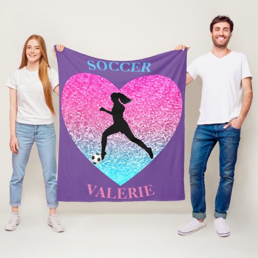 Soccer Girls Fleece Blanket w/ Gepersonaliseerde n (In situ)