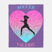 Soccer Girls Fleece Blanket w/ Gepersonaliseerde n (Voorkant)