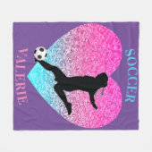 Soccer Girls Fleece Blanket w/ Gepersonaliseerde n (Voorkant (Horizontaal))