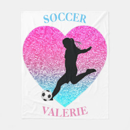 Soccer Girls Fleece Blanket w/ Gepersonaliseerde n