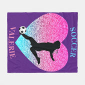 Soccer Girls Fleece Blanket w/ Gepersonaliseerde n (Voorkant (Horizontaal))