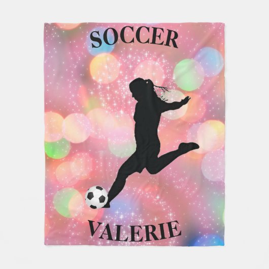 Soccer Girls Fleece Blanket w/ Gepersonaliseerde n (Voorkant)
