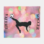 Soccer Girls Fleece Blanket w/ Gepersonaliseerde n (Voorkant (Horizontaal))