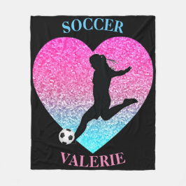 Soccer Girls Fleece Blanket w/ Gepersonaliseerde n Deken