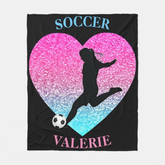 Soccer Girls Fleece Blanket w/ Gepersonaliseerde n Deken (Voorkant)