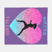 Soccer Girls Fleece Blanket w/ Gepersonaliseerde n Deken (Voorkant (Horizontaal))