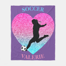 Soccer Girls Fleece Blanket w/ Gepersonaliseerde n Deken