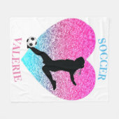 Soccer Girls Fleece Blanket w/ Gepersonaliseerde n Deken (Voorkant (Horizontaal))