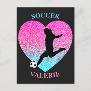 Soccer Girls Heart Briefkaart