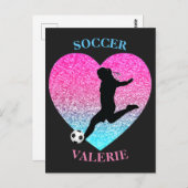 Soccer Girls Heart Briefkaart (Voorkant / Achterkant)