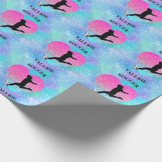 Soccer Girls Heart Winter Spirit Cadeaupapier (Hoek)