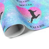 Soccer Girls Heart Winter Spirit Cadeaupapier (Rol Hoek)