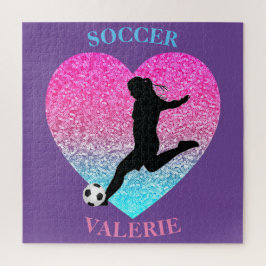 Soccer Girls Personalized Jigzaag Puzzle Legpuzzel