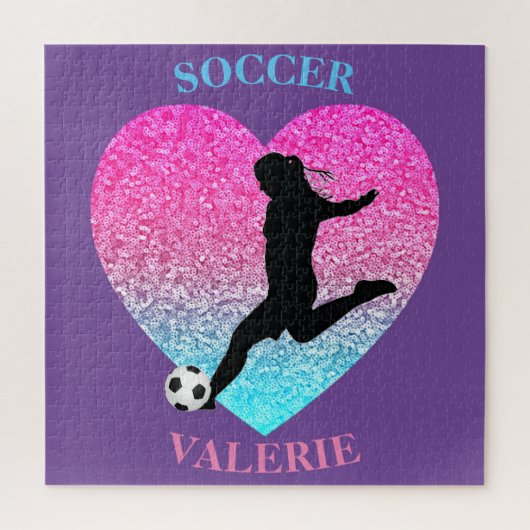 Soccer Girls Personalized Jigzaag Puzzle Legpuzzel (Verticaal)