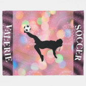 Soccer Girls Plum Sparkle Color Blast Fleece Deken (Voorkant (Horizontaal))