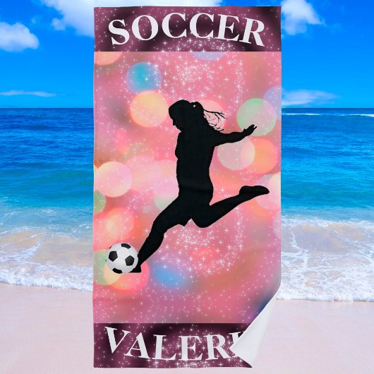 Soccer Girls Plum Sparkle Color Blast Strandlaken