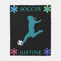 Soccer Girls Sparkly Flower Power