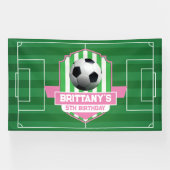 Soccer Girly Birthday banner backdrop (Horizontaal)