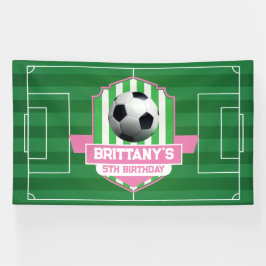 Soccer Girly Birthday banner backdrop 