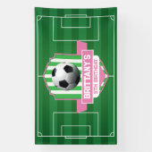 Soccer Girly Birthday banner backdrop  (Verticaal)