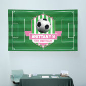 Soccer Girly Birthday banner backdrop  (Beurs)
