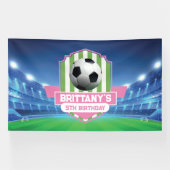 Soccer Girly Birthday banner backdrop  (Horizontaal)