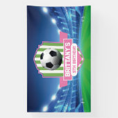 Soccer Girly Birthday banner backdrop  (Verticaal)
