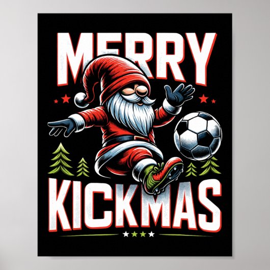 Soccer Gnome Merry Kickmas Poster (Voorkant)