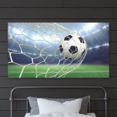 Soccer Goal Blue Dramatic Stadium Photo Canvas Afdruk