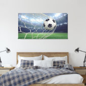 Soccer Goal Blue Dramatic Stadium Photo Canvas Afdruk (Insitu (Slaapkamer))