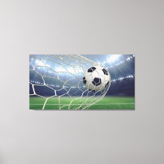 Soccer Goal Blue Dramatic Stadium Photo Canvas Afdruk (Voorkant)