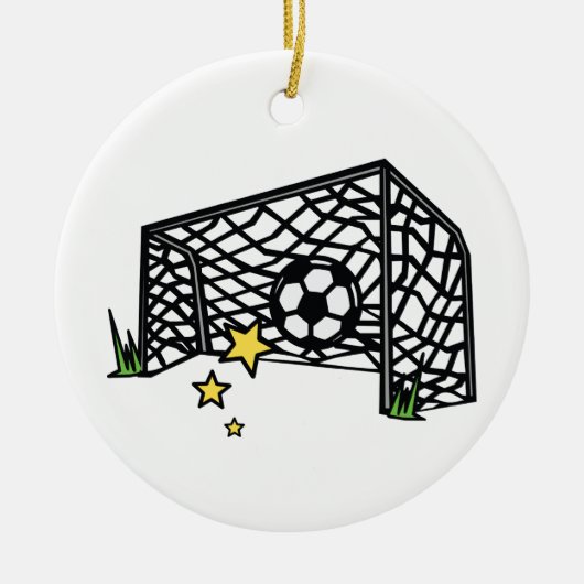 Soccer Goal Keramisch Ornament (Voorkant)