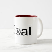 Soccer Goal Tweekleurige Koffiemok (Voorkant rechts)