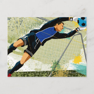 Soccer goalie blokkeringsbal briefkaart