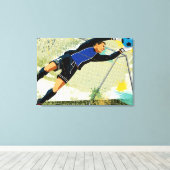 Soccer goalie blokkeringsbal canvas afdruk (Insitu (Houten vloer))