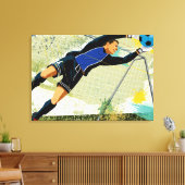 Soccer goalie blokkeringsbal canvas afdruk (Insitu (Woonkamer))
