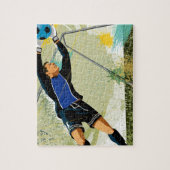 Soccer goalie blokkeringsbal legpuzzel (Verticaal)