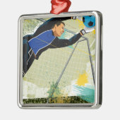 Soccer goalie blokkeringsbal metalen ornament (Links)