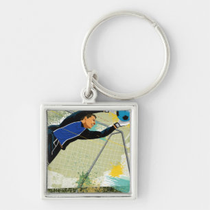 Soccer goalie blokkeringsbal sleutelhanger