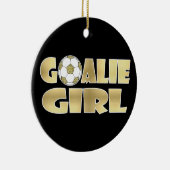 Soccer Goalie Girl Gold Keramisch Ornament (Rechts)