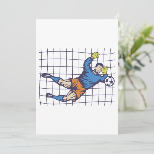 Soccer Goalie Kaart (Staand voorkant)