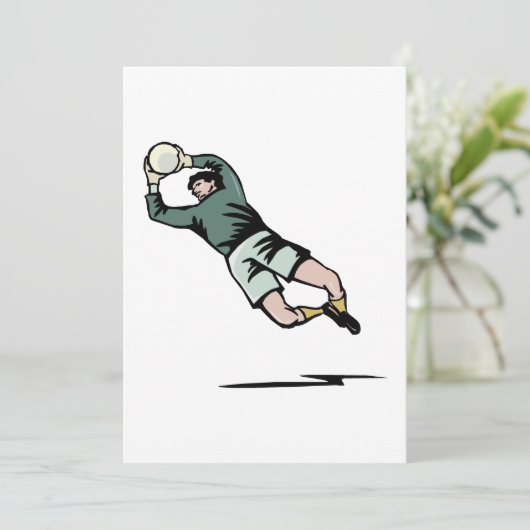 Soccer Goalie Kaart (Staand voorkant)