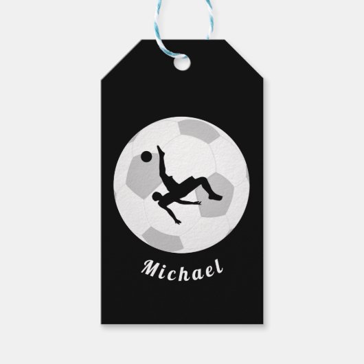 Soccer Goalie Keeper Black & White Player's Name Cadeaulabel (Voorkant)
