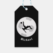 Soccer Goalie Keeper Black & White Player's Name Cadeaulabel (Achterkant)