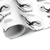 Soccer Goalie Keeper Black & White Player's Name Cadeaupapier (Rol Hoek)