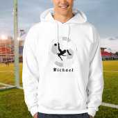 Soccer Goalie Keeper Black & White Player's Name Hoodie