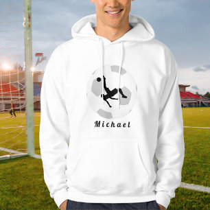 Soccer Goalie Keeper Black & White Player's Name Hoodie