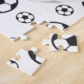 Soccer Goalie Keeper Black & White Player's Name Legpuzzel (Zijkant)