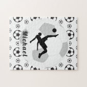 Soccer Goalie Keeper Black & White Player's Name Legpuzzel (Horizontaal)