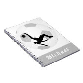 Soccer Goalie Keeper Black & White Player's Name Notitieboek (Rechterzijde)